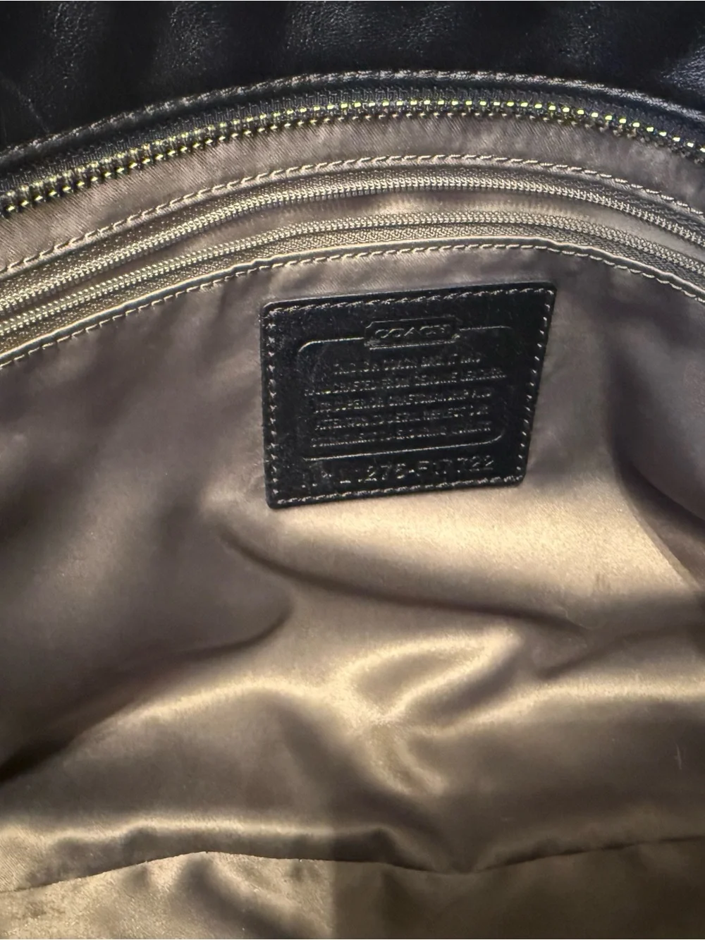 Coach Navy Blue Leather Shoulder Tote
